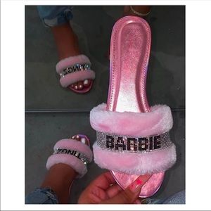 Pink fur slides